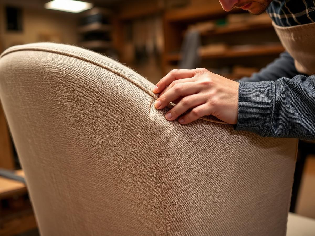 Craftsman finishing upholstery